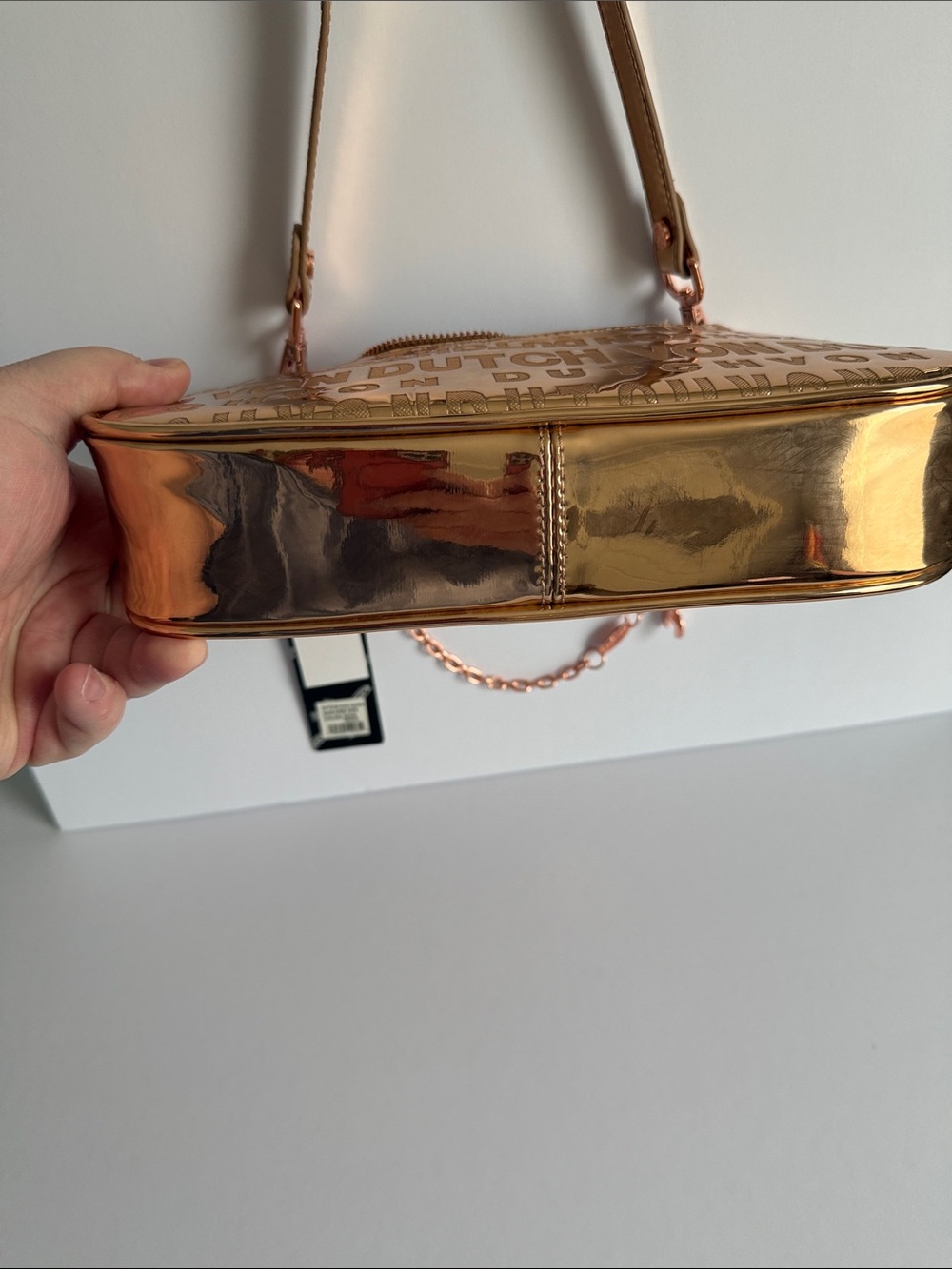Von Dutch Y2K Metallic Rose Gold Shoulder Bag McBling 2000s It Girl Purse - Picture 3 of 6
